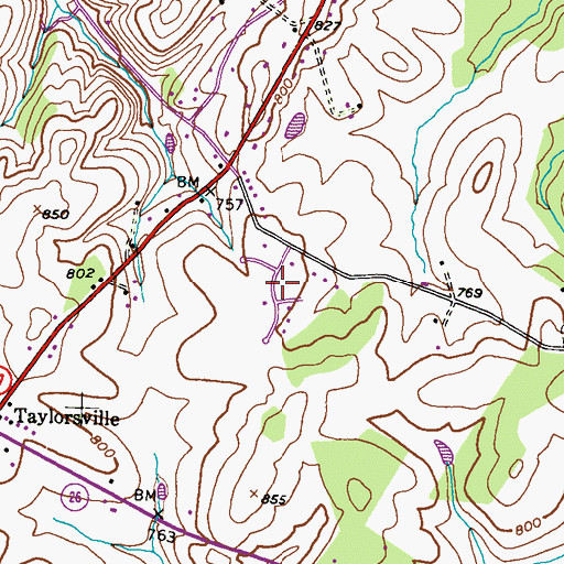 Topographic Map of Sun Valley Farms, MD
