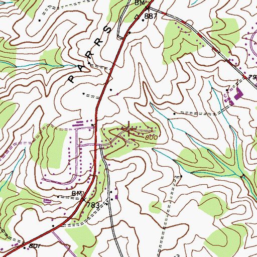Topographic Map of Timber Ridge, MD