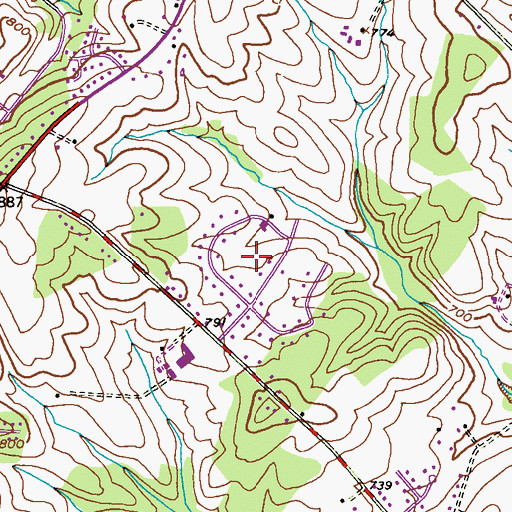 Topographic Map of Valley Hill Farms, MD