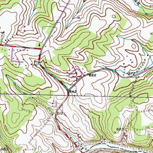 Topographic Map of Watersville Acres, MD