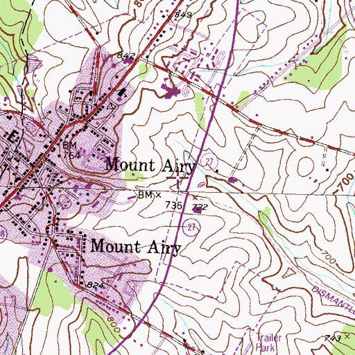 Topographic Map of Watkins Park, MD