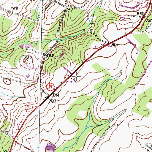 Topographic Map of White Turf Farm, MD