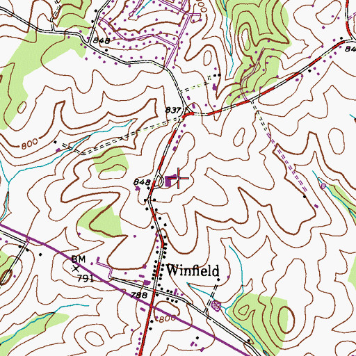 Topographic Map of Winfield Elementary School, MD