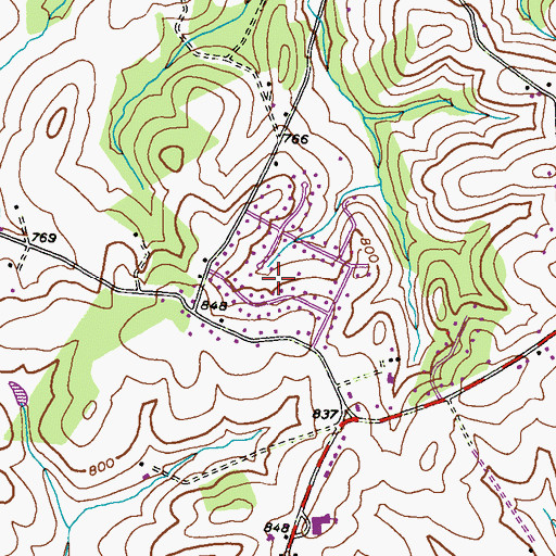 Topographic Map of Winfield Heights, MD