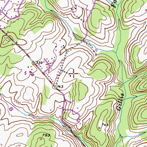 Topographic Map of Cumorah Estates, MD