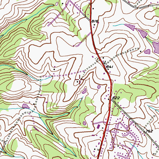 Topographic Map of Ebenezer United Methodist Church, MD