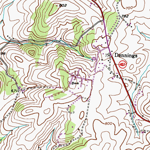 Topographic Map of Glenvue Acres, MD