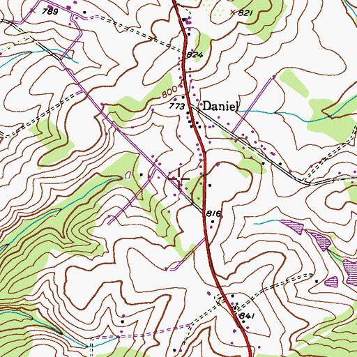Topographic Map of Latigo Trails, MD