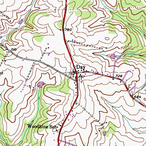 Topographic Map of Morgans Chapel Cemetery, MD