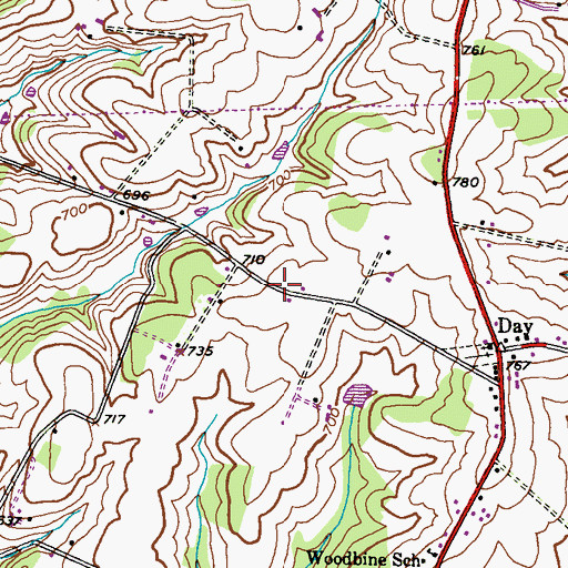 Topographic Map of Rolling Carroll Estates, MD