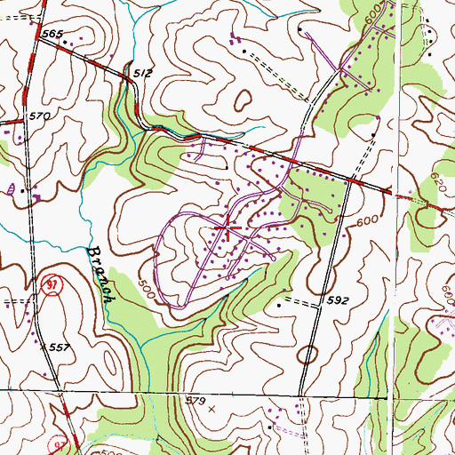 Topographic Map of Rolling Hills, MD