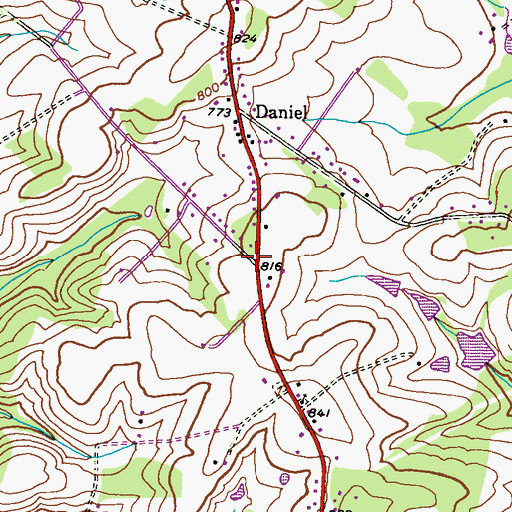 Topographic Map of Shiloh Cemetery, MD