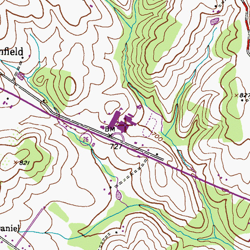 Topographic Map of South Carroll High School, MD