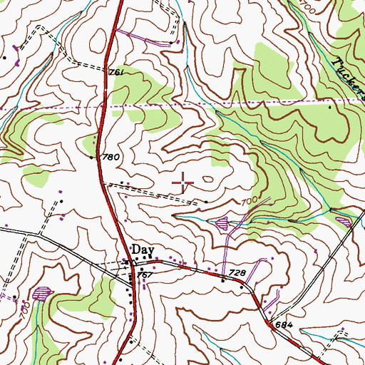 Topographic Map of Village Green Estates, MD