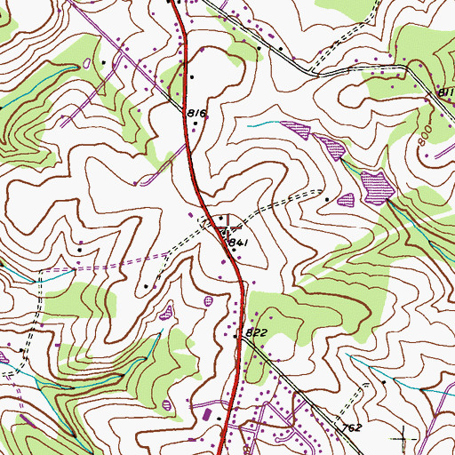 Topographic Map of Winfield Bible Chapel, MD