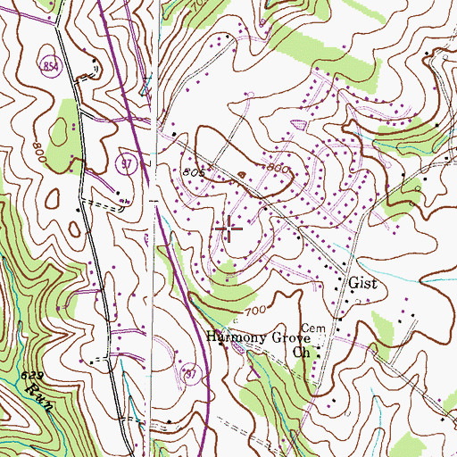 Topographic Map of Bar-Klee Estates, MD