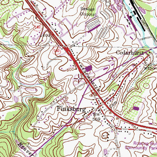 Topographic Map of Beth Jacob Cemetery, MD