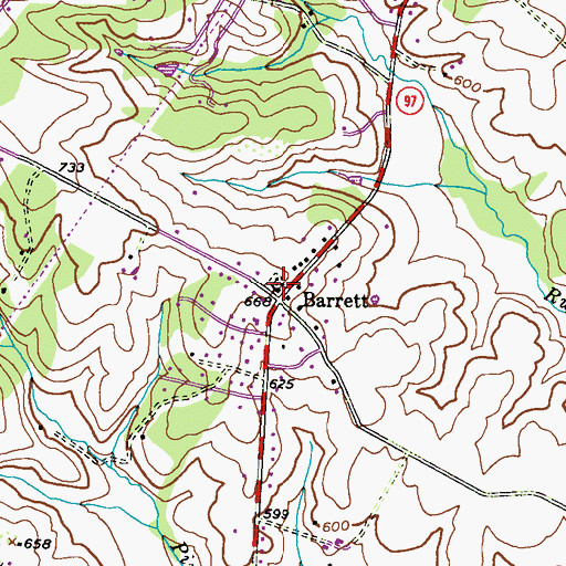 Topographic Map of Brandenburg Cemetery, MD
