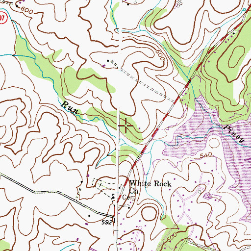 Topographic Map of Brass Eagle Estates, MD