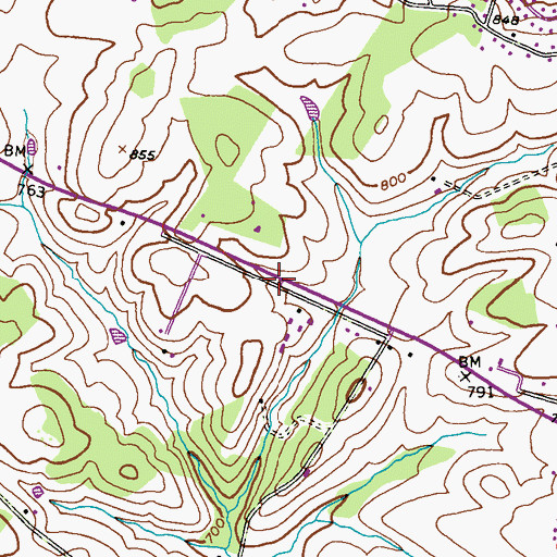 Topographic Map of Calvary Church, MD