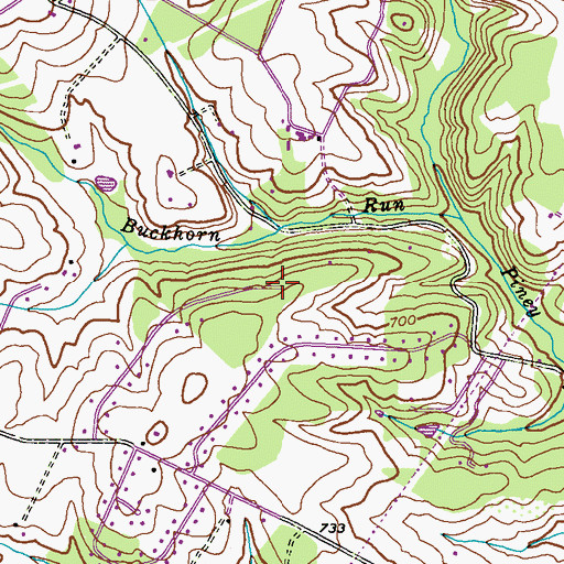 Topographic Map of Chestnut Oaks, MD