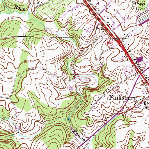 Topographic Map of Comet Roller Mills (historical), MD
