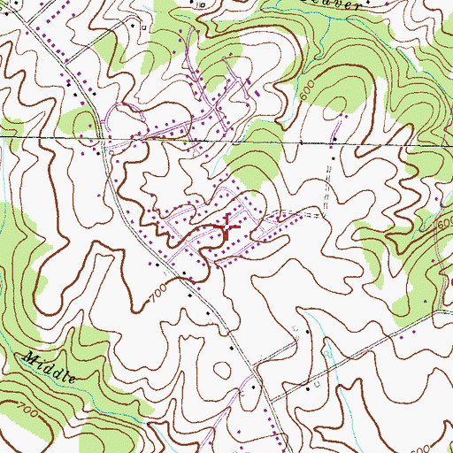 Topographic Map of Deer Park Estates, MD