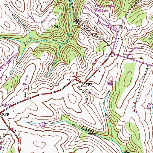 Topographic Map of Elbeekay Farms, MD