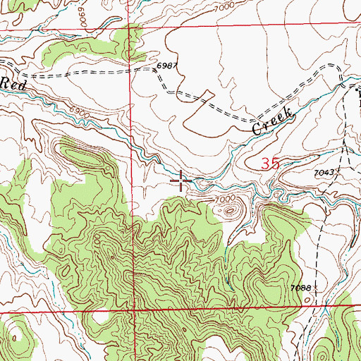 Topographic Map of Little Red Creek, WY
