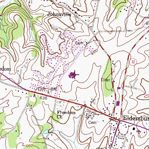 Topographic Map of Eldersburg Elementary School, MD