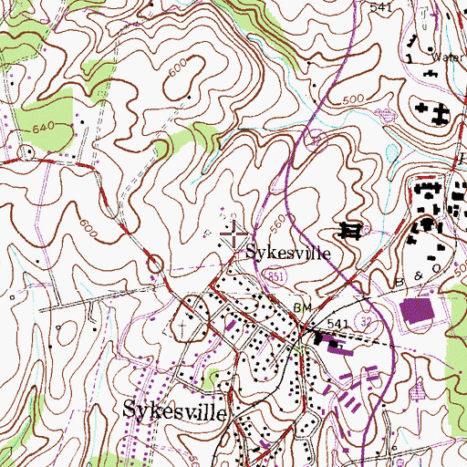 Topographic Map of Fairhaven, MD
