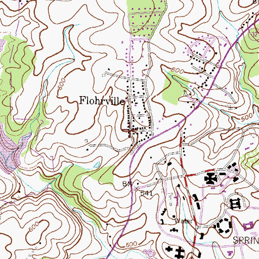 Topographic Map of Flohrville United Methodist Church, MD