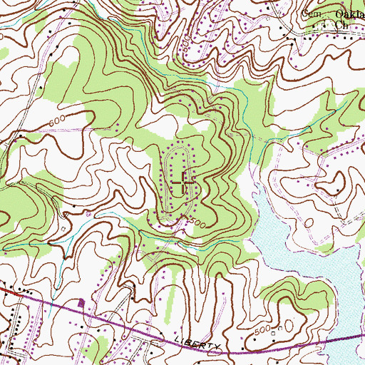 Topographic Map of Forest Oaks, MD