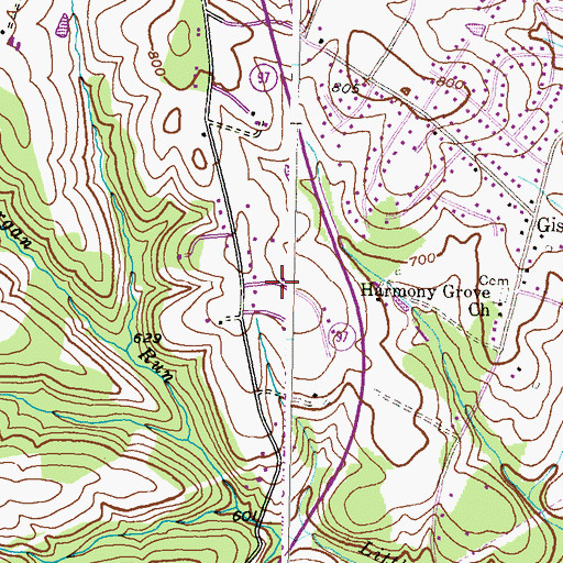 Topographic Map of Heritage, MD