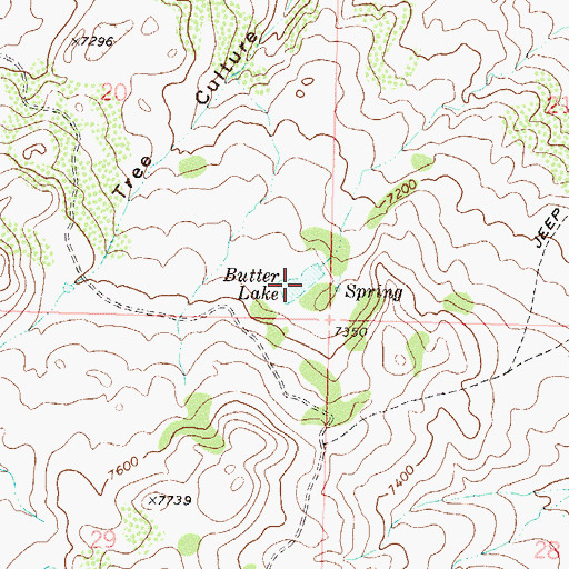 Topographic Map of Butter Lake, CO