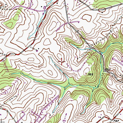 Topographic Map of Huntfield, MD