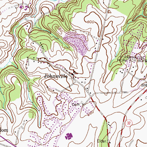 Topographic Map of Johnsville Senior Citizens Center, MD