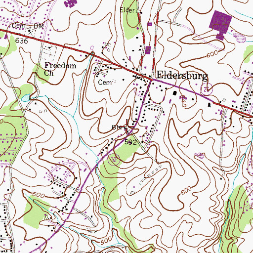 Topographic Map of Kingdom Hall of Jehovahs Witnesses, MD