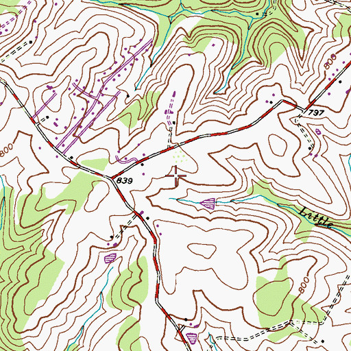 Topographic Map of Montclare, MD