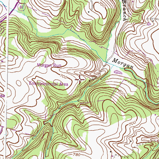 Topographic Map of Morgan Run Environmental Area, MD