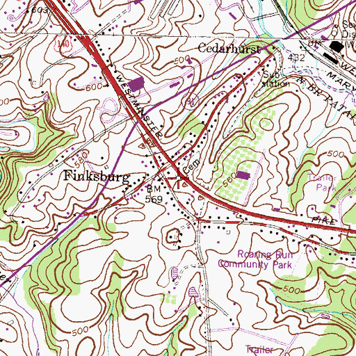 Topographic Map of Mount Zion United Methodist Church, MD