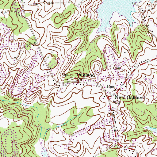 Topographic Map of New Oakland United Methodist Cemetery, MD