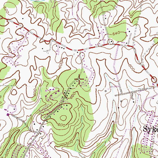 Topographic Map of Obretch Estates, MD