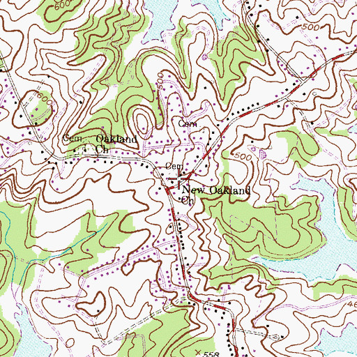 Topographic Map of Old Oakland United Methodist Cemetery, MD