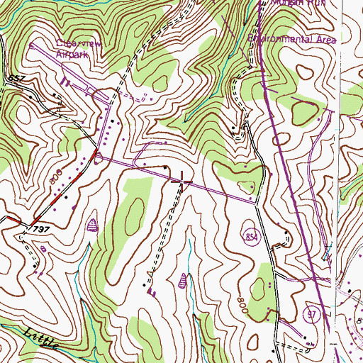 Topographic Map of Olde Washington Valley, MD