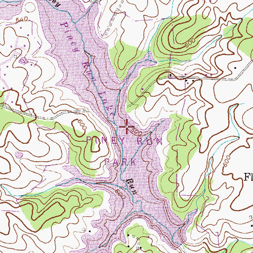 Topographic Map of Piney Run Park, MD