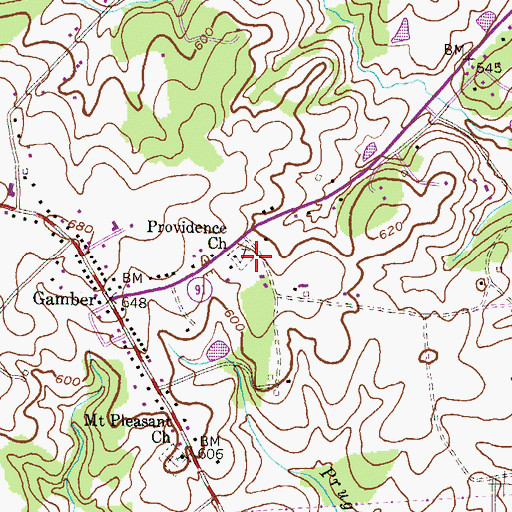 Topographic Map of Providence Cemetery, MD