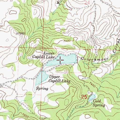 Topographic Map of Lower Cogdill Lake, CO