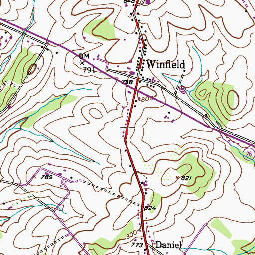 Topographic Map of Raydan Retreat, MD