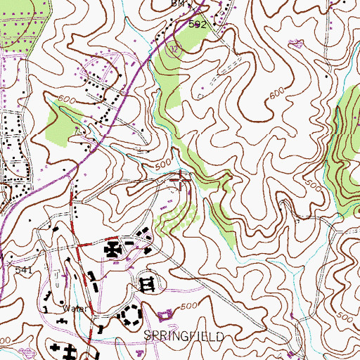 Topographic Map of Springfield State Hospital Cemetery, MD